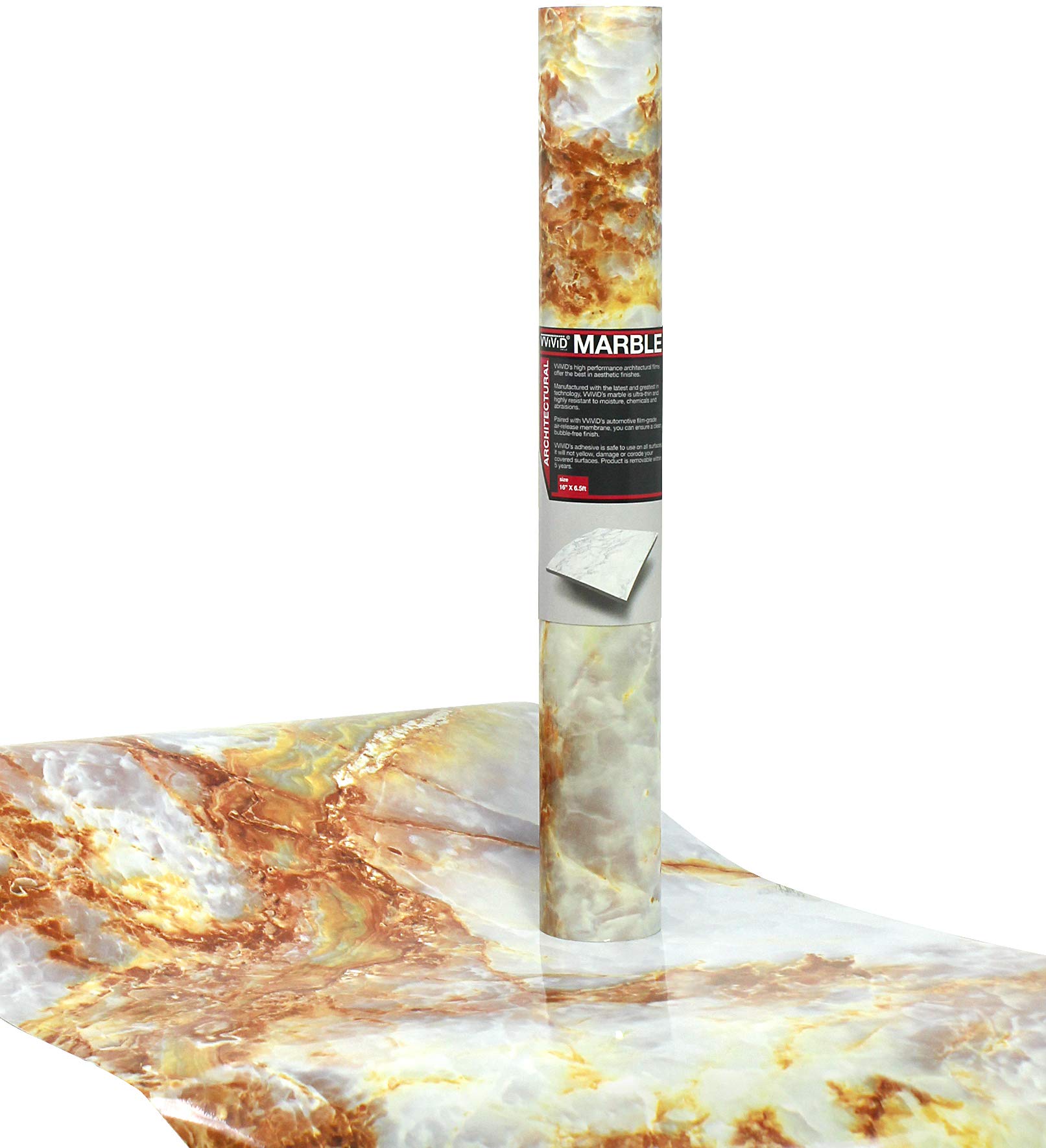 Vinyle quartz brillant texturé naturel VViViD, rouleau adhésif effet pierre