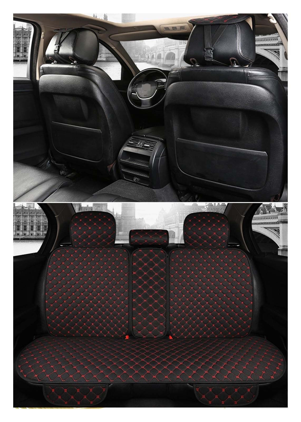 Coprisedile for auto in lino Protezione in lino Cuscino di protezione for cuscino posteriore anteriore e