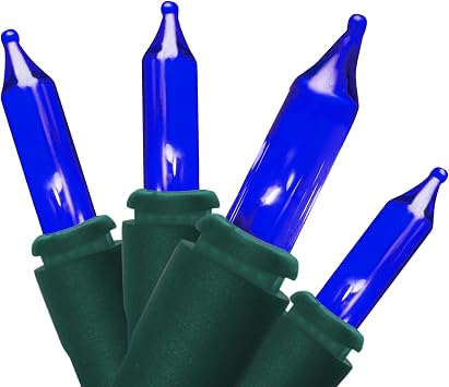 Brite Star 100 Lt Designer Series Mini Lights, Blue, Green Wire