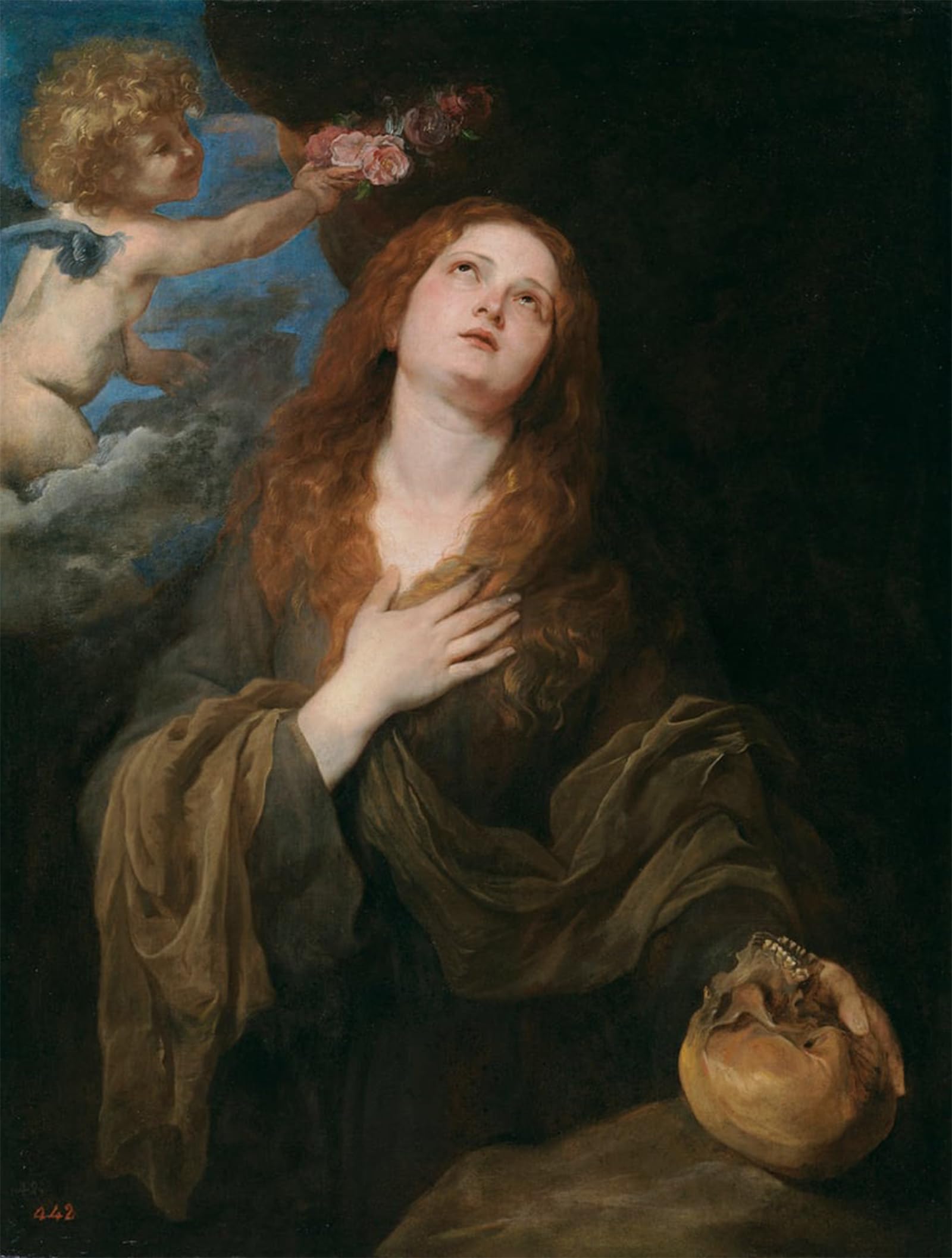 Serendipitp No Frame Aesthetic Poster Photo Wall Print Retro Picture Saint Rosalia By Van Dyck Modern Wall Artwork For Home Decor 60X90cm