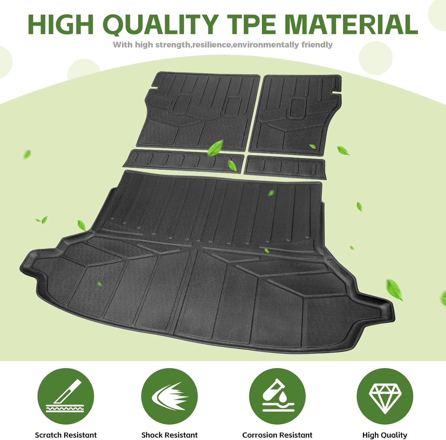 Cargo Liners for 2019-2024 Subaru Forester Without Subwoofer Trunk Mat with Seat Back Cover Accessories, All Weather Rear Cargo Mat Backrest Protector