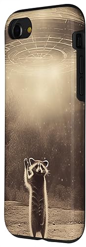 Vista 32 de iPhone 11 Pro Max Vintage alien raccoon UFO Alien Case