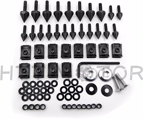 HTTMT MT215-015 - Kit de pernos de carenado de espiga negra compatible con Kawasaki Ninja Zx6 Zx6R Zx9R 1998-2002