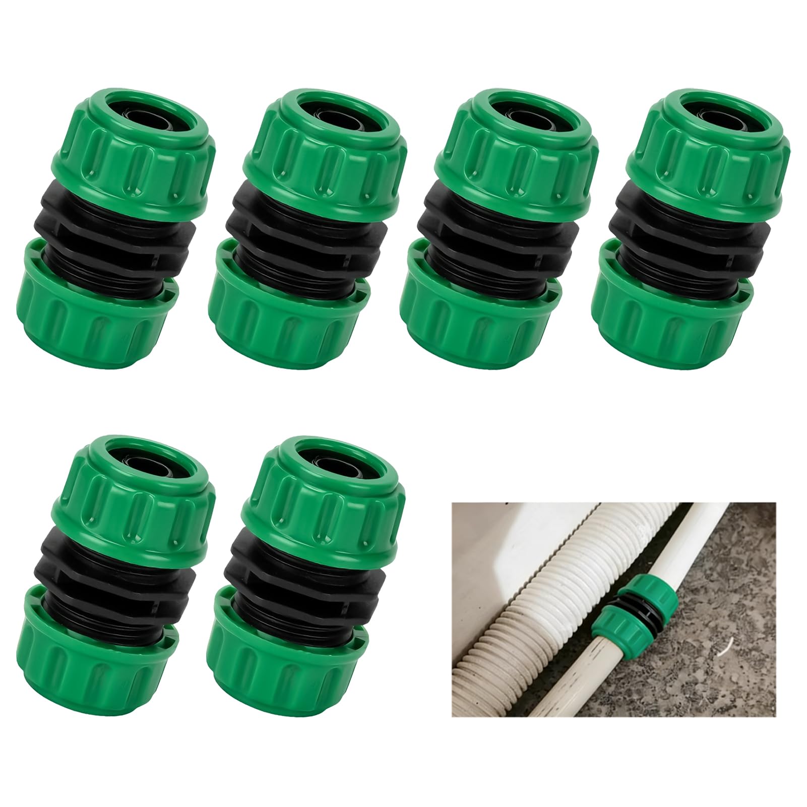 6 PCS Hose Repair Connector, Garden Hose Connector Extender for 1/2 Inch Quick Pipe Repair and Extension Solution, Connectors for Repairing Leaks Connecting Hoses Irrigation Garden Outdoor Water Pipes