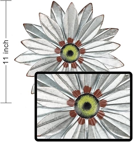 Miniatura 2 de YEAHOME Arte de pared de metal de granja bohemia, juego de 2 piezas de 28 cm de decoración de pared galvanizada para dormitorio y exterior