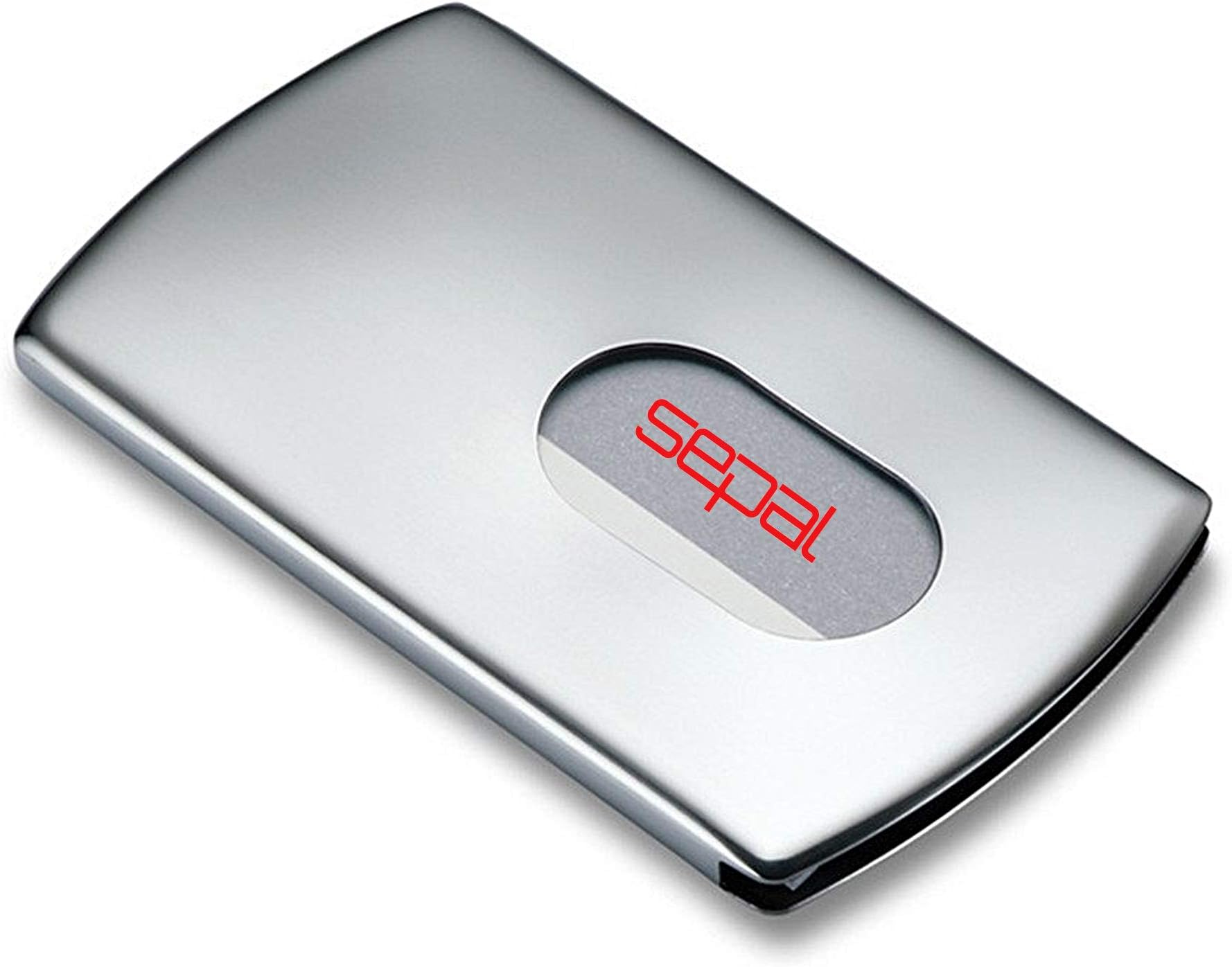 SEPAL Stainless Steel Finger Thumb Sliding Slide Name Business Visiting Card Holder Case Silver