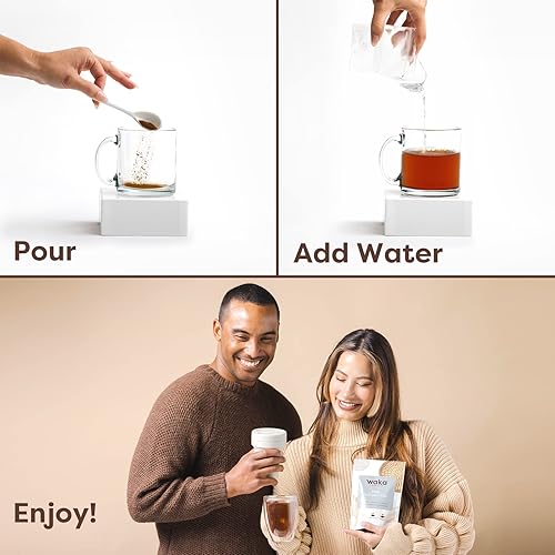 Miniatura 3 de Waka Mezcla de té instantánea, paquete de 3 bolsas, 100% hojas de té, sin aditivos, polvo de té sin azúcar, negro keniano, verde clásico, verde con