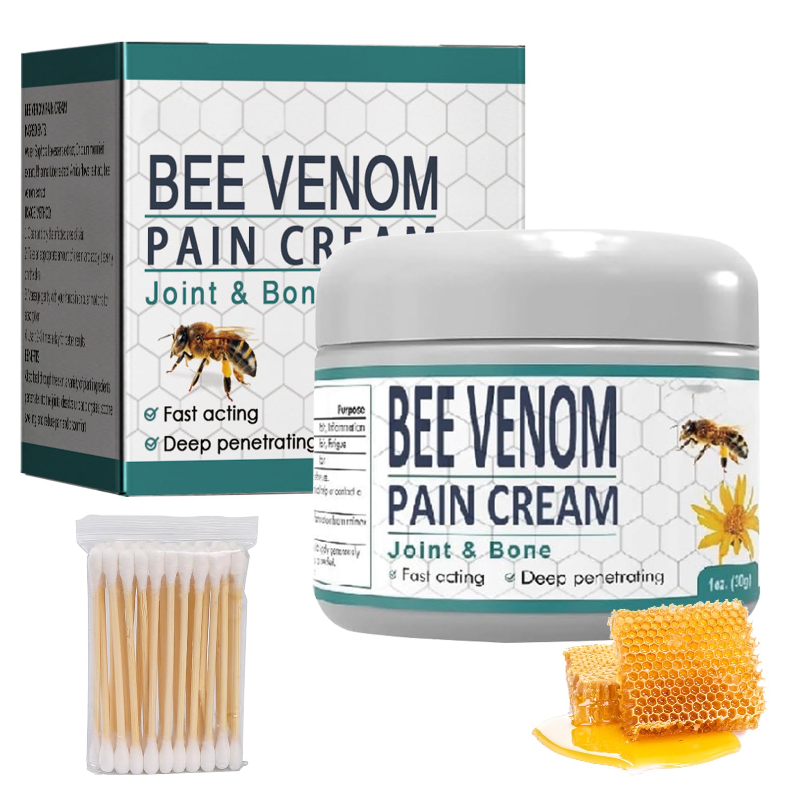 Bee Pain and Bone Healing Cream, Joint Relief Cream Shoulders &Legs & Hands& Back & Knee Joint Pain Relief, Instant Relief Massage Muscle Cream Bee Pain Relieve Gel-Daily Essentials