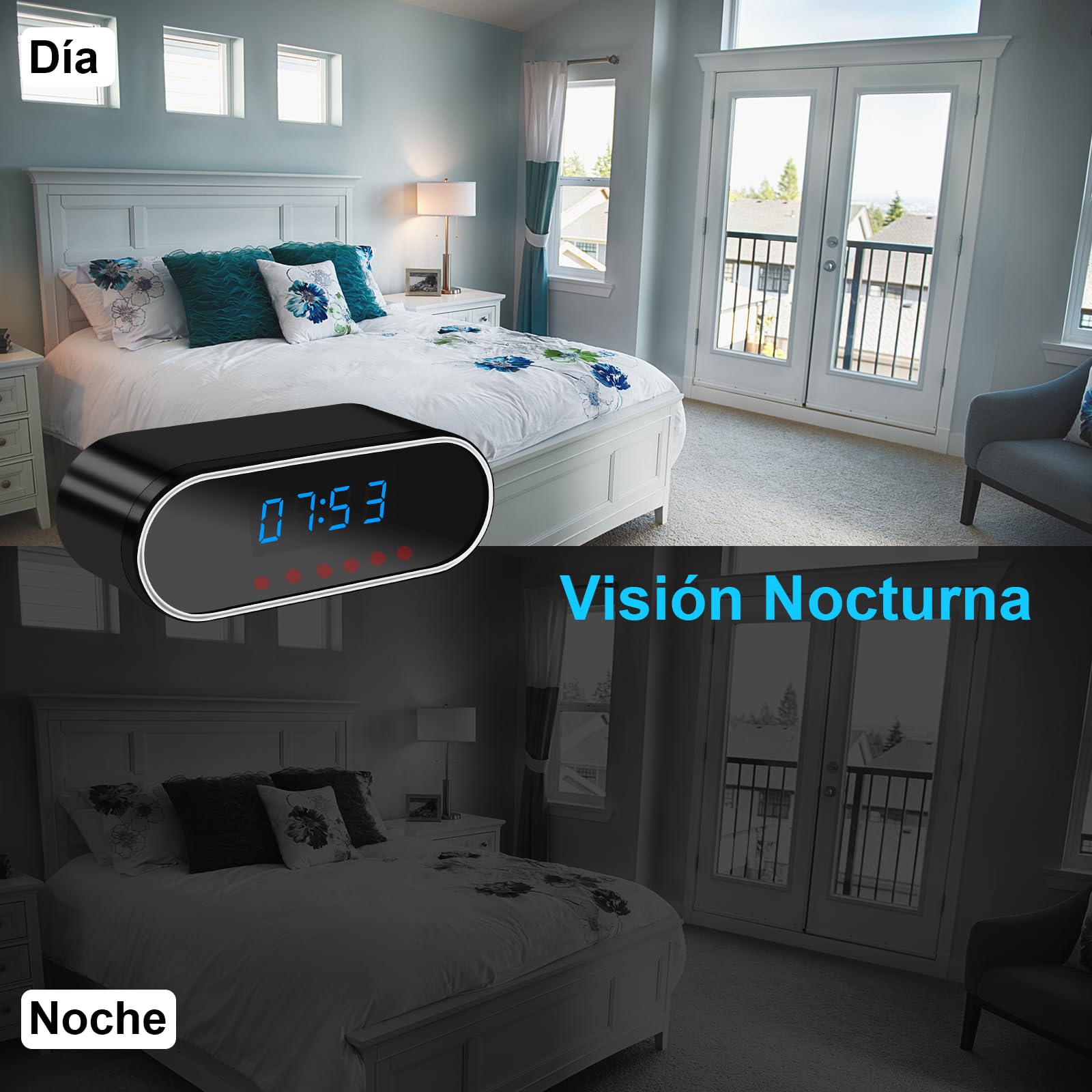 Cámara Oculta en Reloj, Cámara Espía Oculta con Wi-Fi 5G | Mini Cámara Oculta con WiFi de 120°, Visión Nocturna, Detección de Movimiento y Grabación en Bucle, Vista de la Aplicación