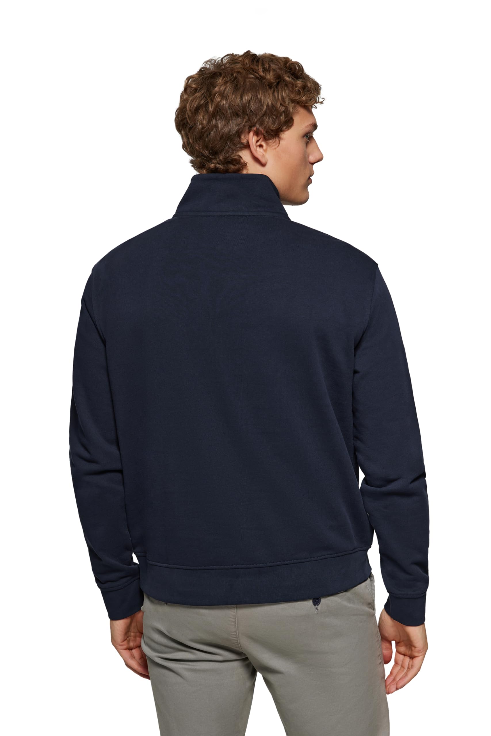 Polo Club Herren Sweatshirt ohne Kapuze und Reißverschluss - Pullover mit Half Zip - Sweatjacke 100% Baumwolle mit Reissverschluss - Gesticktem Logo
