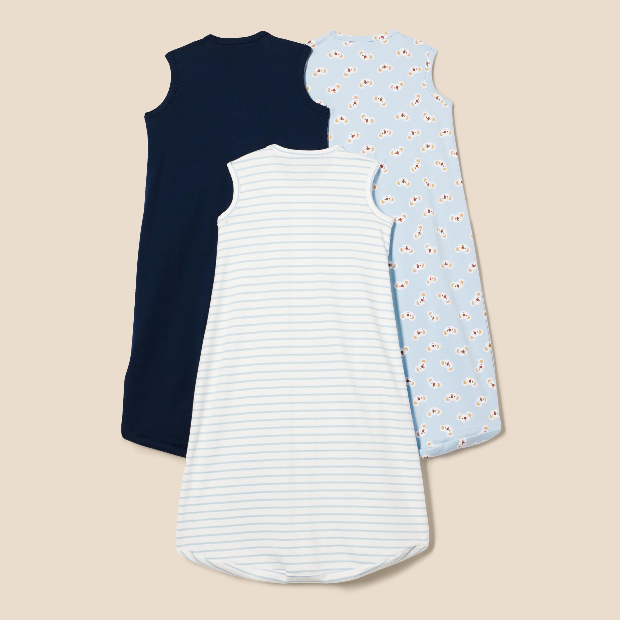 Amazon Essentials Sacco Nanna in Cotone, Coperta Indossabile, 0,5 TOG Unisex Bimbi, Pacco da 3