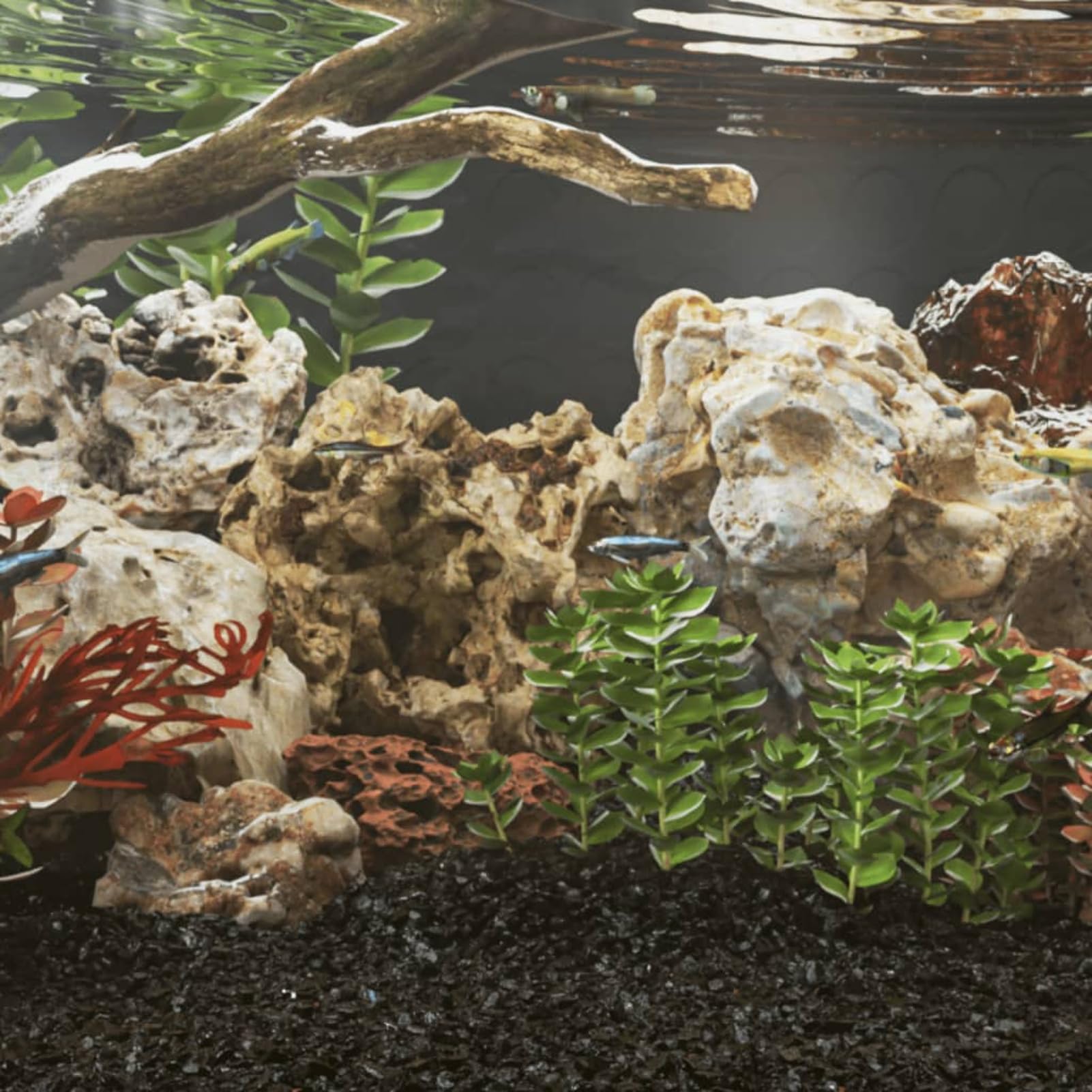 Homgoday Natürliche Drachensteine 5-30 cm, Dekoration für Aquarium & Bonsai, sicher wasserneutral Model155304