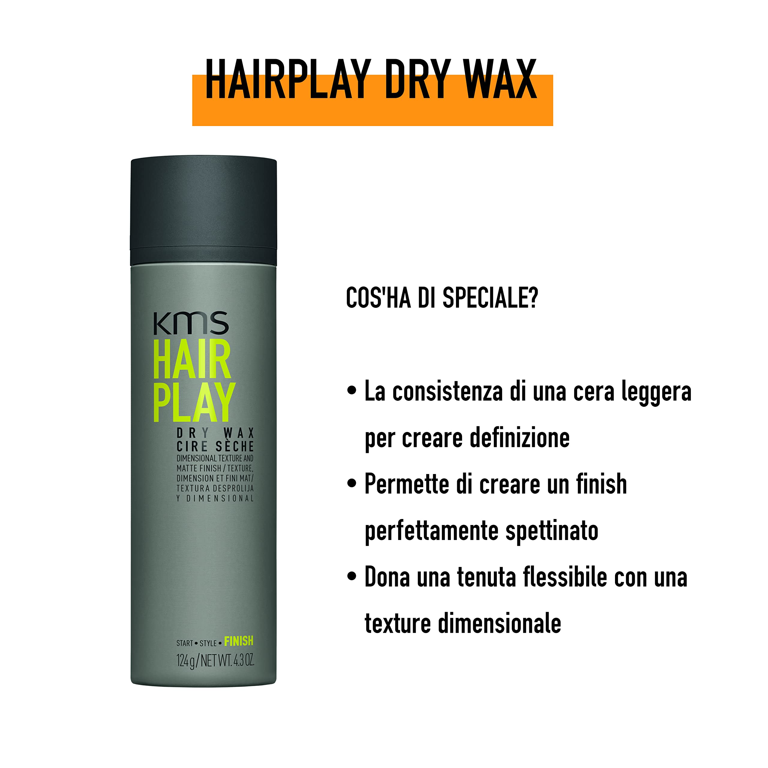 KMS HAIRPLAY, Cera che dona texture e tenuta flessibile, 150ml