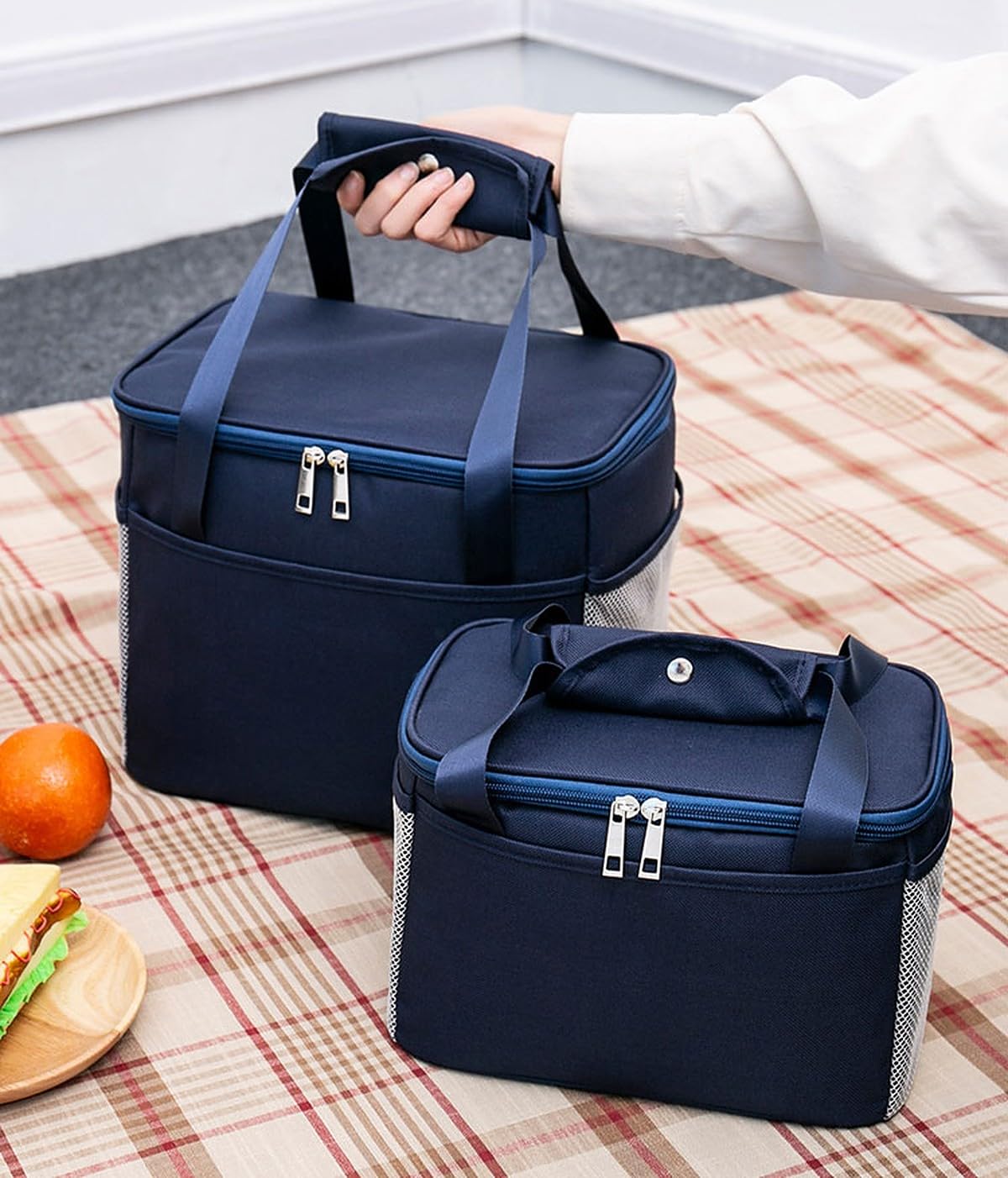 wolpin 1 Piece Lunch Bags for Office Men Women, Kids Insulated Travel Box/Tiffin/Storage Bag, College & School (Navy Blue) (B0C7LTGM7S) Amazon Price History, Amazon Price Tracker
