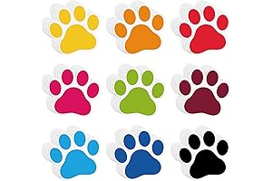 Geyee 108 Pcs Paw Print Cutouts, Perfect for Classrooms and Parties