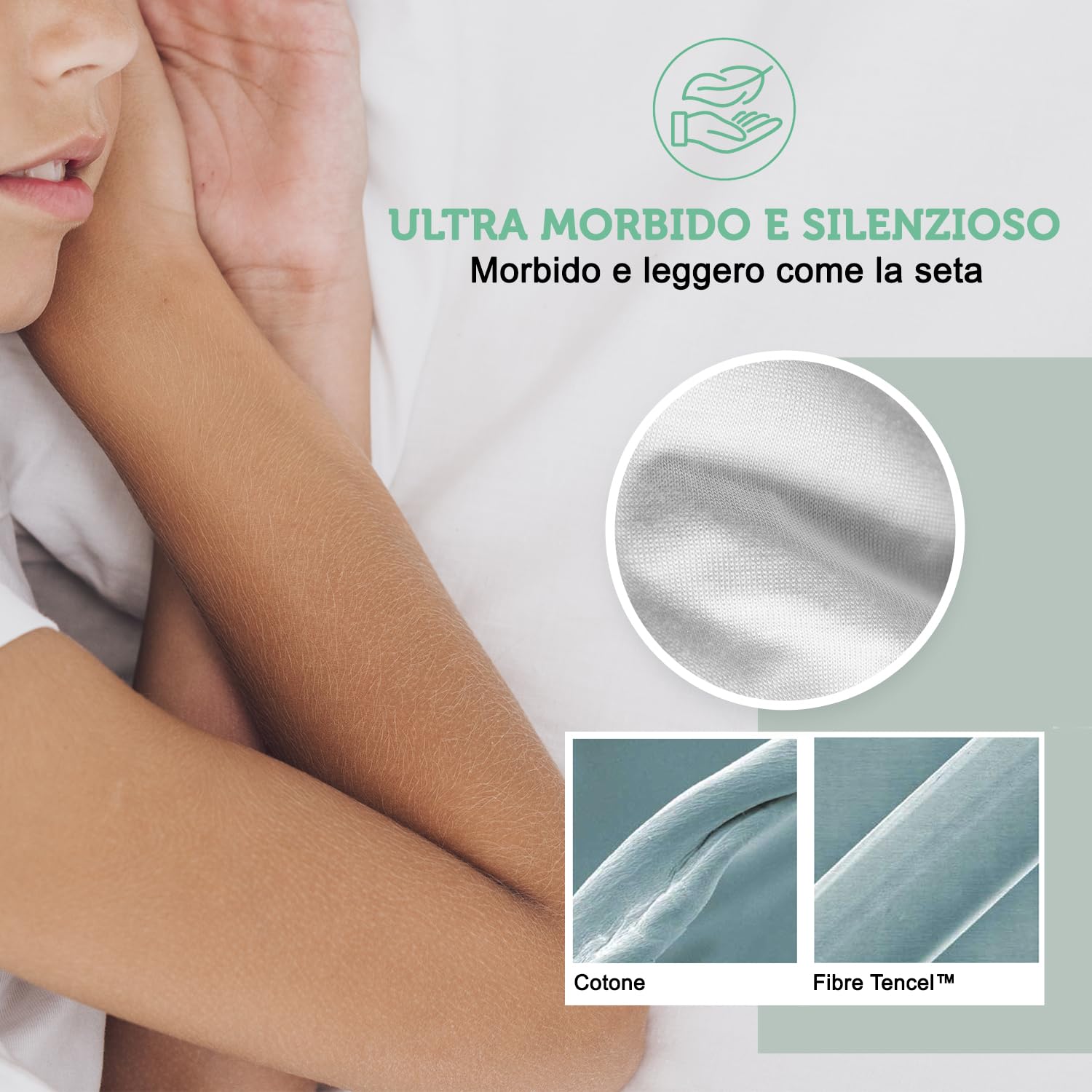 Coprimaterasso Matrimoniale 160x200/40 cm Prodotto in UE e Certificato OEKO-TEX® ~ Proteggi Materasso Impermeabile in Fibra TENCEL™ Ecologica ~ Forma del Lenzuolo con Angoli