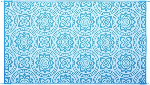 Miniatura 6 de Stylish Camping 255083 - Tapete reversible de 5 pies por 8 pies, tapete de paja de plástico, tapete grande para exteriores, caravana, patio, patio,