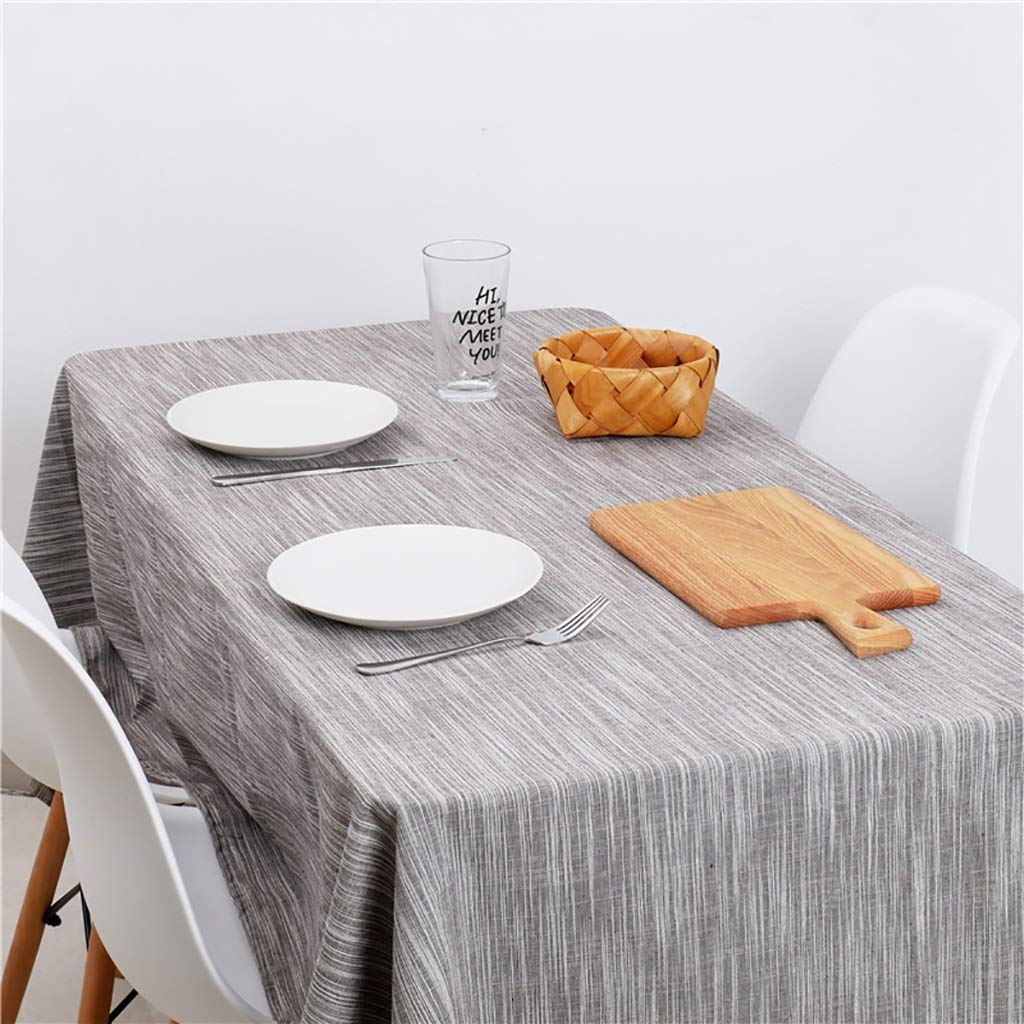 Nappe oblongue aspect lin en coton Vichy pour table de cuisine rectangulaire