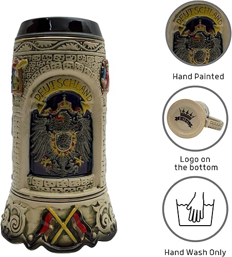 Miniatura 2 de 1 litro  OktoberfestHaus Regalos para amantes de la cerveza Pintada a mano Taza alemana grande Escenas Alemana Cerveza Cerveza Cervecera Jarra