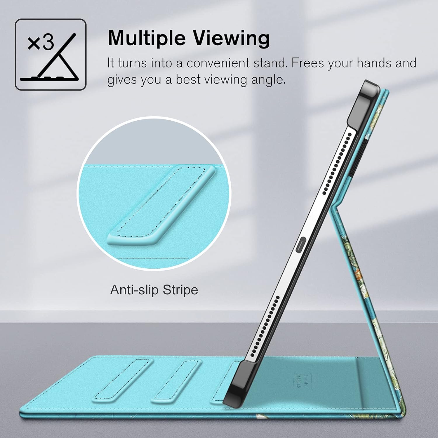 Fintie Case for iPad Pro 11-inch (4th / 3rd Generation) 2022/2021 - Multiple Angles Viewing Folio Stand Cover with Pencil Holder & Pocket, Also Fit iPad Pro 11" 2nd/1st Gen, Blossom - Image 4