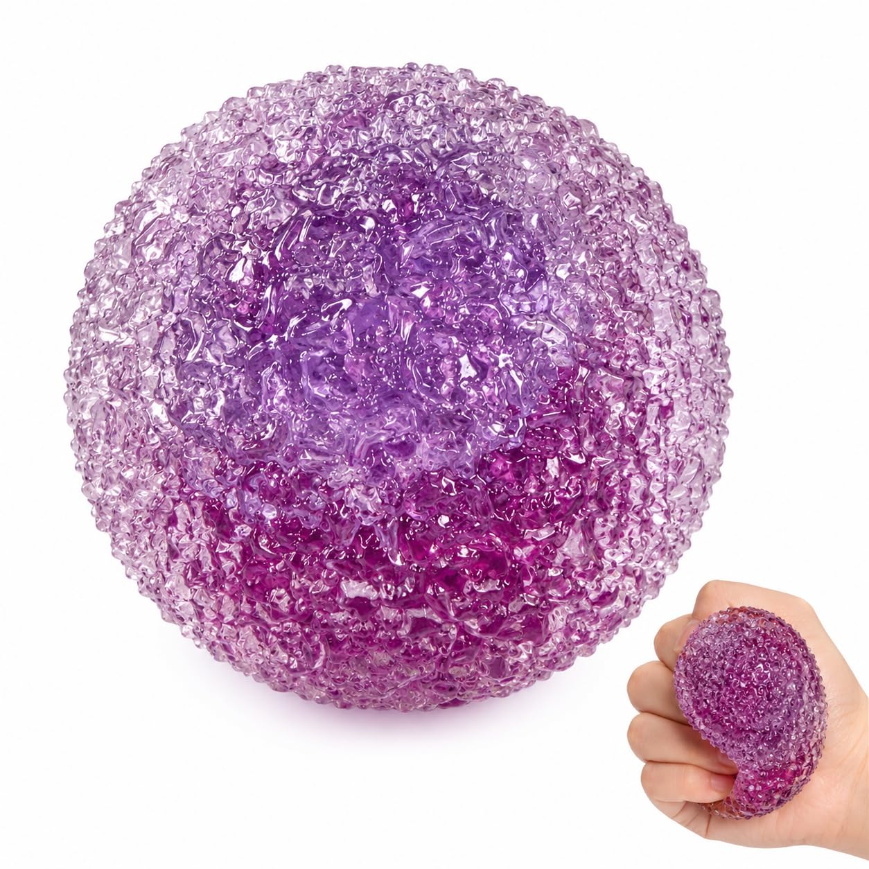 Crunchy Squishy,Crunchy Squishy Stress Ball, Portable Emotion Relief for Office Workers , Sensory Experience Tool for Focus and Stress Management, 6 cm Purple Squish Ball