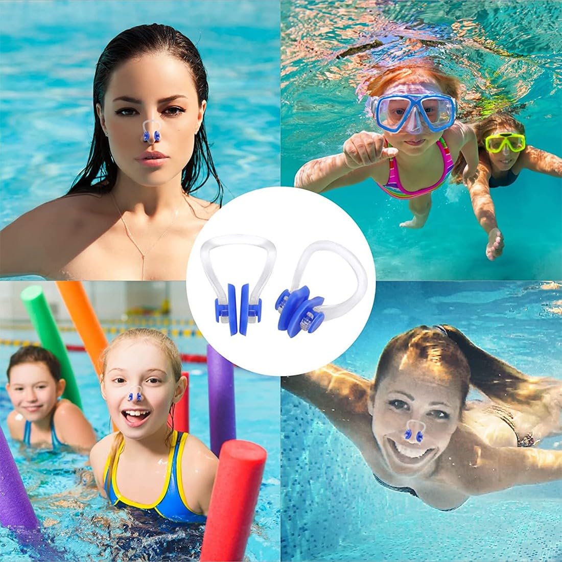 Tappa Naso Per Nuoto UKOFEW - 3 Pezzi, Silicone, Per Adulti E Bambini, 3 Colori - Foto 9