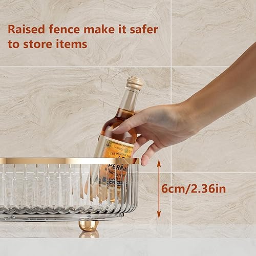 Miniatura 5 de iopswow Lazy Susan - Organizador y almacenamiento de plato giratorio, plástico transparente para armario, encimera, despensa, tocador de baño, mesa.