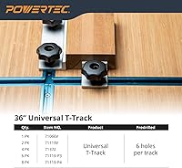 Vista 10 de POWERTEC 71121V Kit de perilla de pista en T con perillas roscadas y pernos de riel en T de 5/16"-18, juego de 16 piezas, accesorios de riel en T