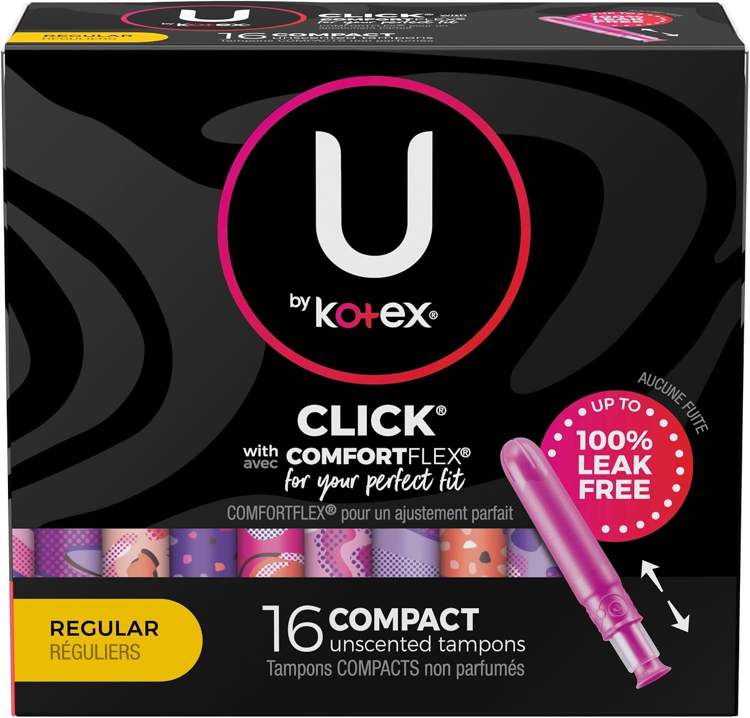 U by Kotex Click Regular Tampons, Box Of 16 Tampons