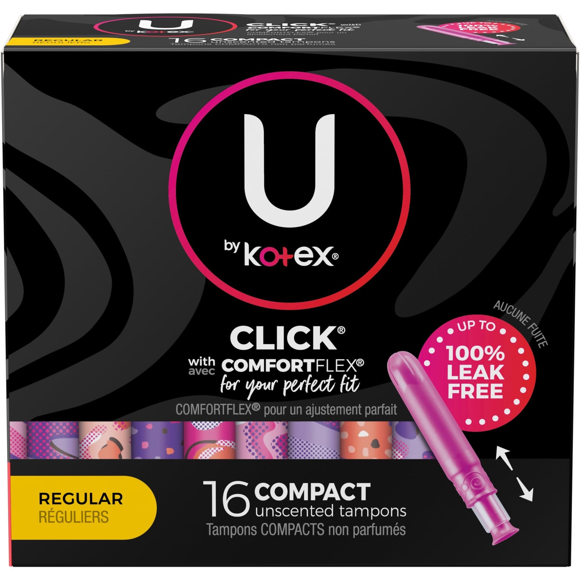 U by Kotex Click Regular Tampons, Box Of 16 Tampons