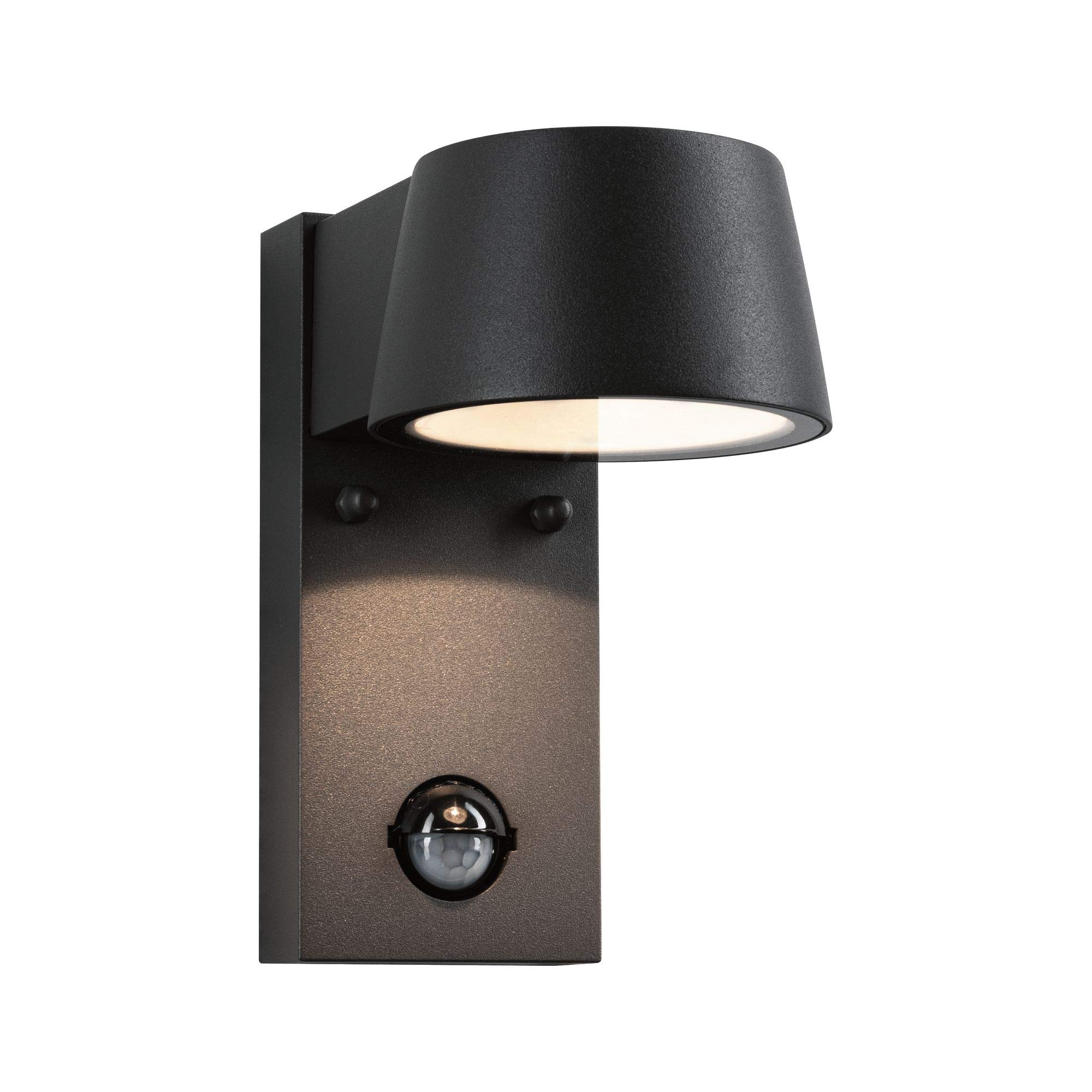 Paulmann 94453 Lampada per esterni LED Capea con rilevatore di movimento IP44 bianco caldo incl. 1x6 Watt nero alluminio 3000 K