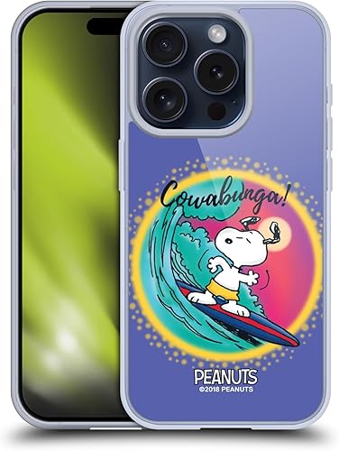 Vista 88 de Head Case Designs Funda de gel suave con licencia oficial de Peanuts I Love Pattern Snoopy Boardwalk Airbrush compatible con Apple iPhone 15