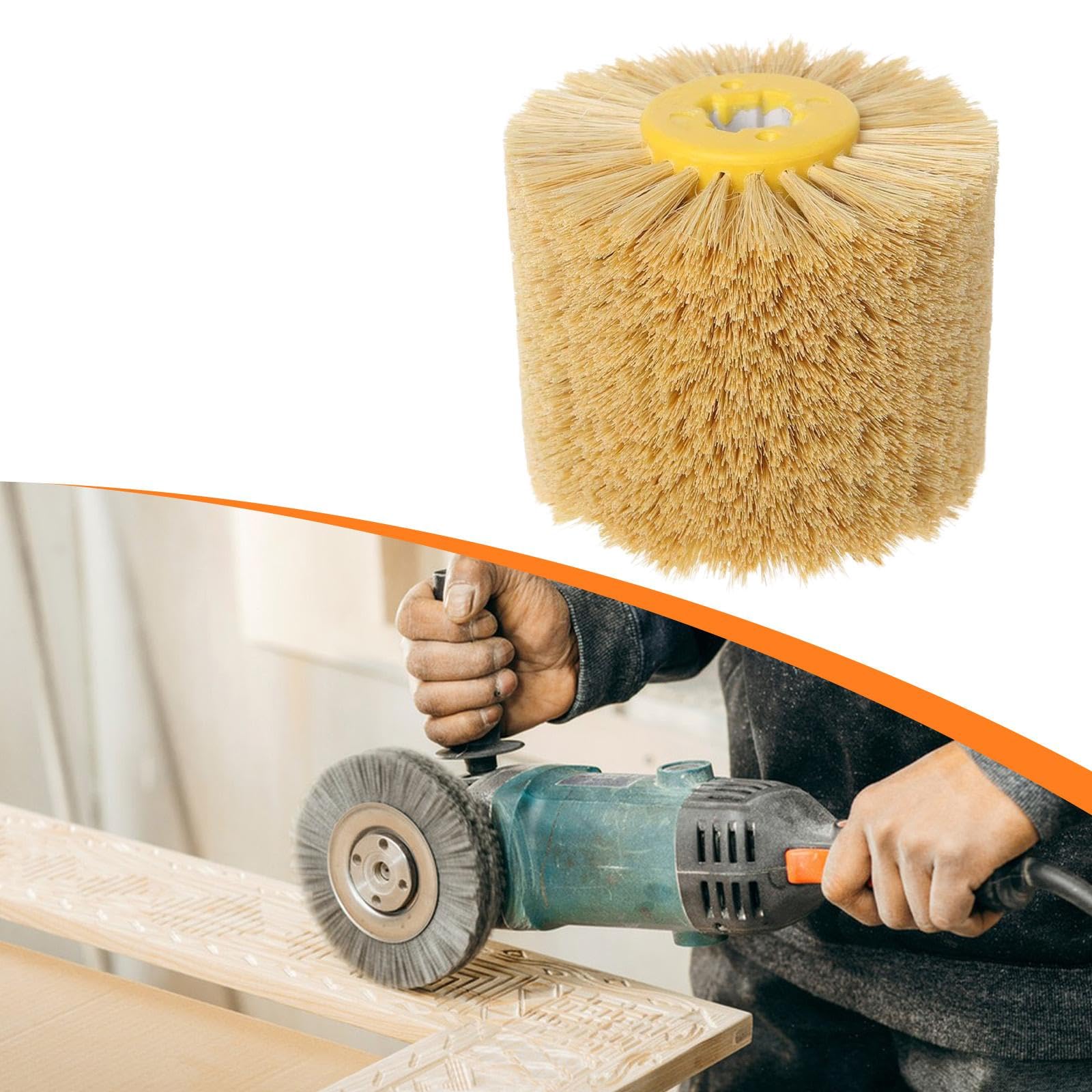 Cepillo de Pulido de Sisal, Tambor Desoxidante, Cepillo de Bruñido para Muebles, Suelos Y Superficies Metálicas.