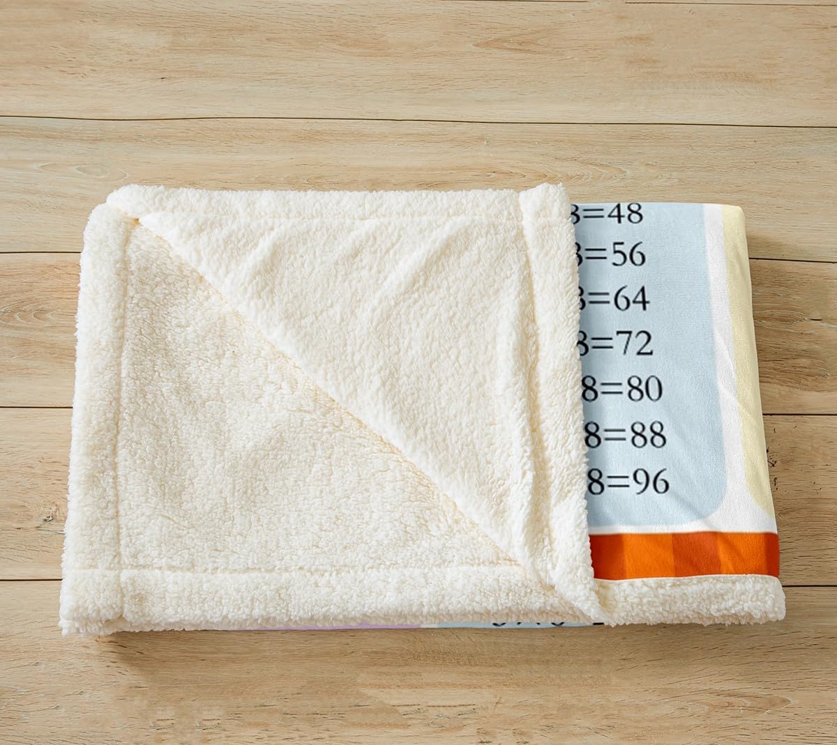 Multiplication Sherpa Math Games Fleece Throw Blanket for Kids - Educational Plush Learning Time Fuzzy Blanket 40"x50" - Image 3