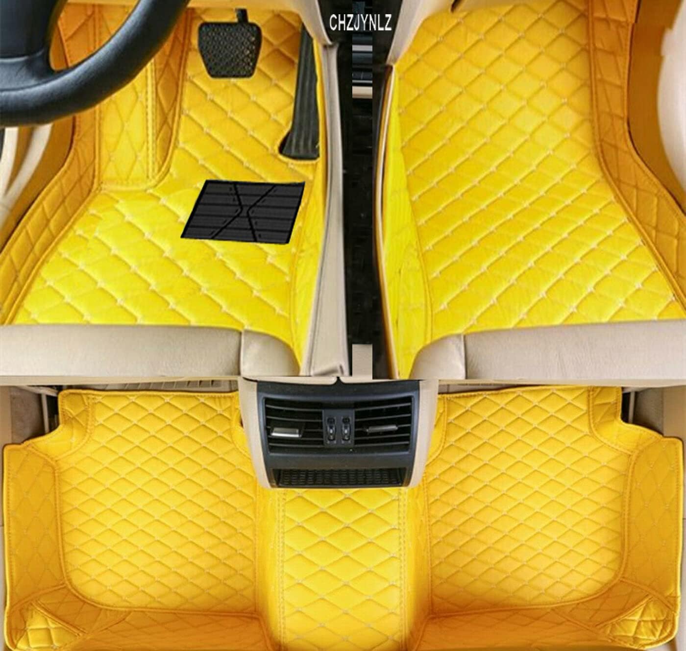 Car Floor Mats for Dodge Challenger Charger Journey Ram Durango Avenger Caravan Caliber Men Women Anti-Slip Custom All-Weather Waterproof Pads Carpets Cargo Liners Floor Mat (Yellow)