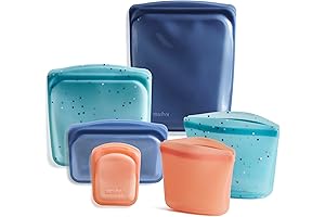 Stasher Reusable Snack and Sandwich Silicone Storage Bags 6-Pack
