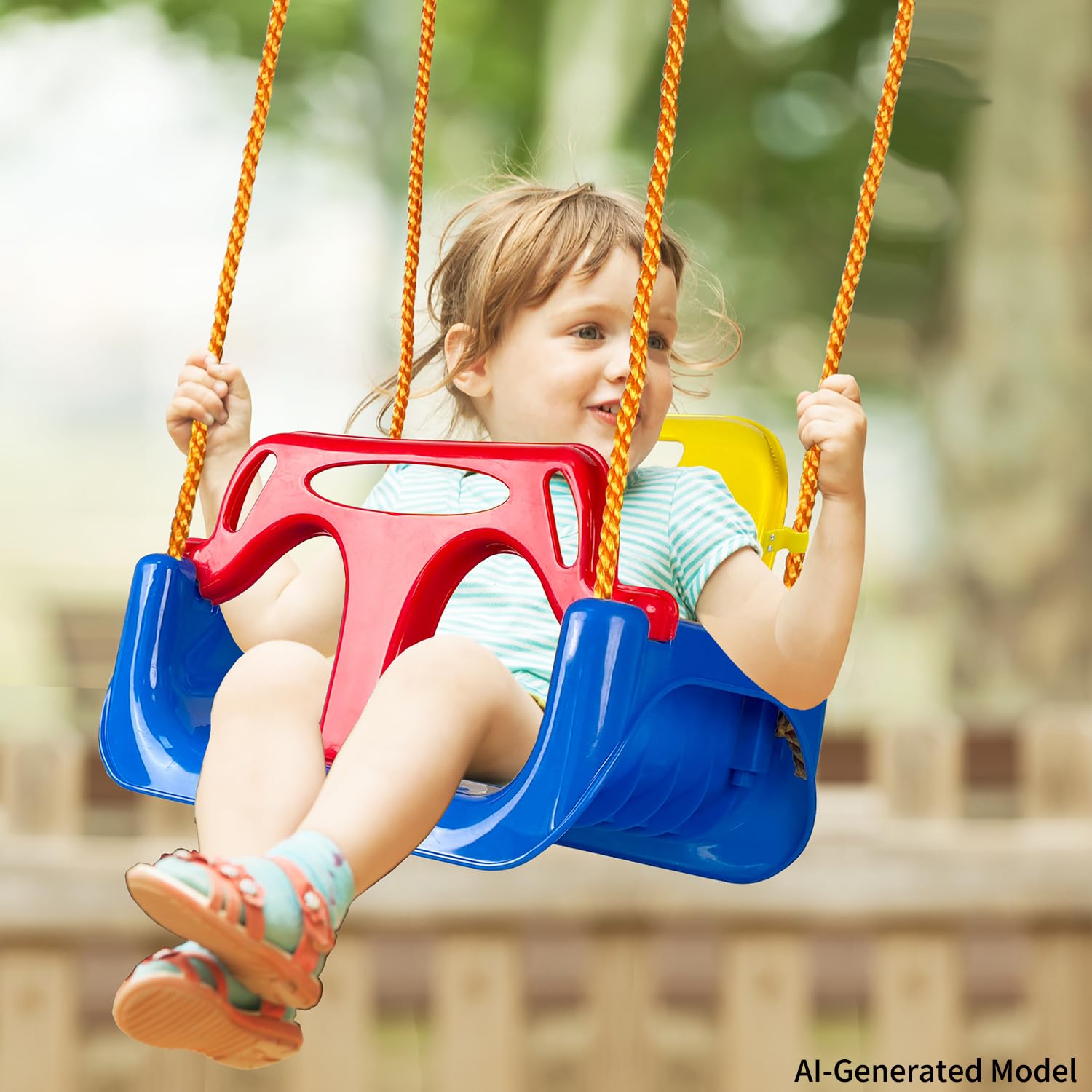 KINSPORY Kinderschaukel Babyschaukel 3 in 1 Babysitz verstellbar Mitwachsend Schaukelsitz Gartenschaukel für Kinder Indoor Outdoor (Dunkelblau)