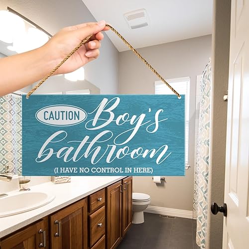 Miniatura 9 de Letrero de madera para baño de niños, decoración de baño para niños, decoración de pared de baño, decoración de puerta de baño, decoración de casa