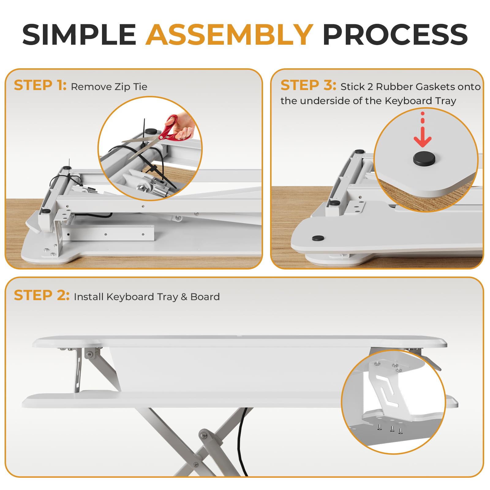 JOY worker Standing Desk Converter 32 Height Adjustable Sit Stand Up Desk Riser with Keyboard Tray 6 Fridge — view 9