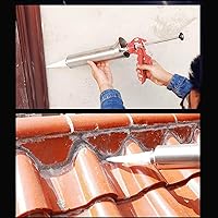 Vista 6 de Pistola de mortero para señalar lechada, mortero de cemento, pistola de calafateo de acero inoxidable, herramienta aplicadora de mortero