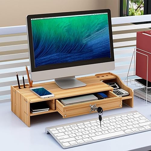 Miniatura 3 de Desktop Computer Riser, Versatile Placement, 48.8x20x10.5cm, Wooden Desktop Organizer, Computer Monitor Shelf, Multi-Purpose, For Home, Office,