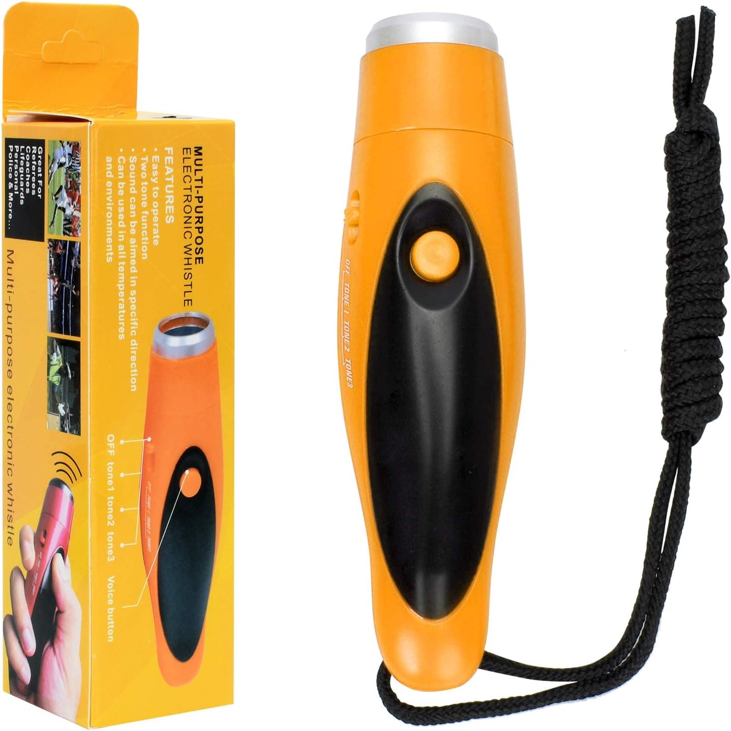 Electronic Whistle for Teacher Coach Referee, 3 Tone Electronic Whistles with Lanyard Handheld Electric Whistle Emergency Whistle High Volume Volleyball Soccer Sports Whistle for Coach