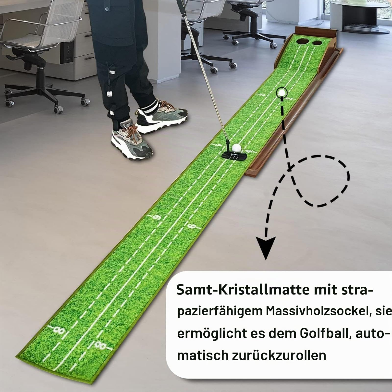 CRESTGOLF Golf-Putting-Matte, Golfmatten für den Innen persönliche Praxis, Outdoor, Freizeit, einfaches Falten, Putter Pad für Anfänger und Amateure.