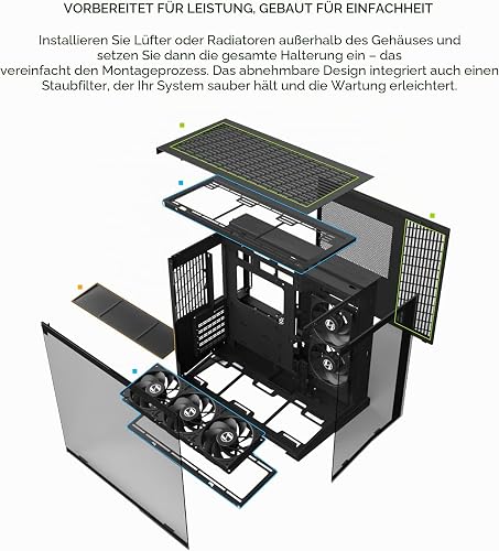 LIAN LI O11D Mini V2 | Boîtier d'ordinateur Compact ATX Mid-Tower Airflow | Vue panoramique | Flux d'air entièrement ventilé | I/O réglable | sans Colonne | Gestion des câbles | Noir (O11DMIV2X) - 7