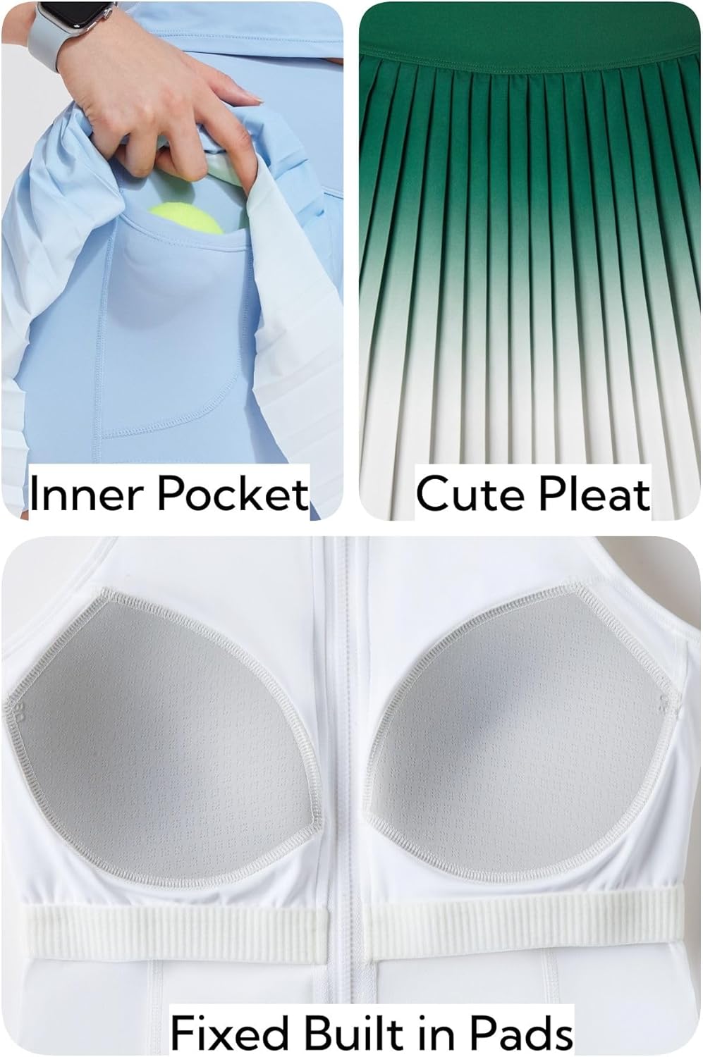 AFZ Women Two Piece Tennis Skirt Set Pleated Golf Outfits Pickleball Dress with Shorts - Image 2