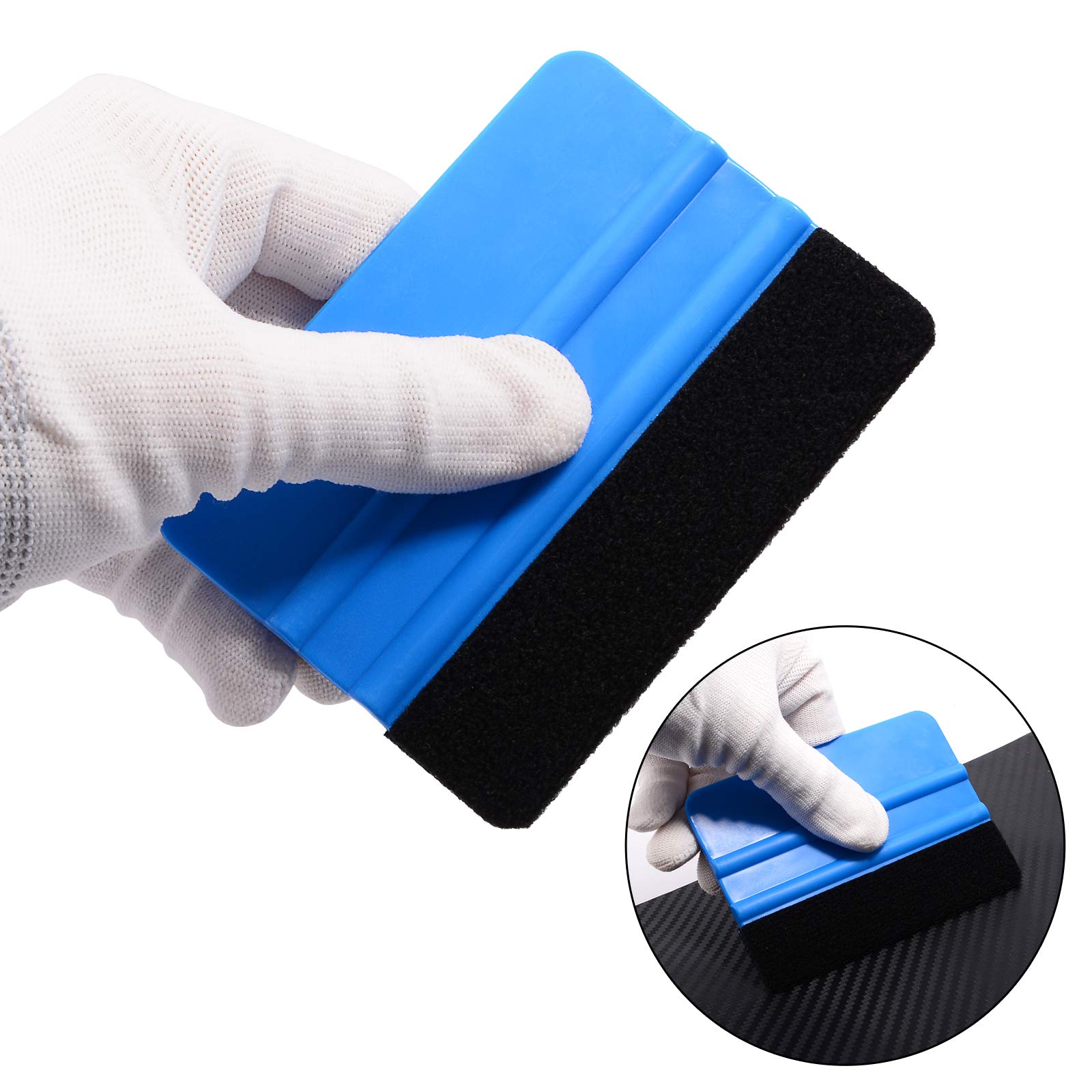 Ehdis 2 Pcs Felt Edge Squeegee,Vinyl Squeegee with Felt, Vinyl Wrap