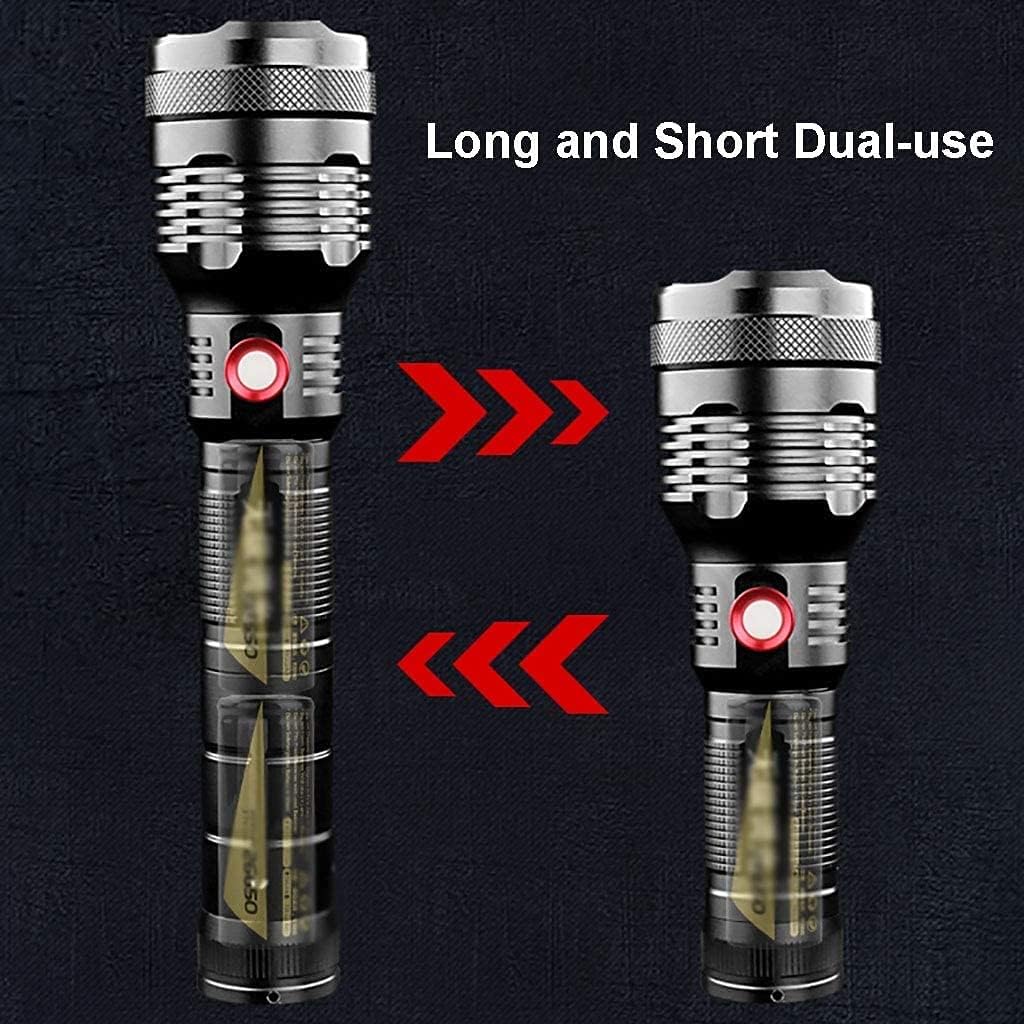 Flashlights Handheld Flashlights USB Rechargeable LED Torch Made of Aluminum Alloy Two Gear Modes Daily Waterproof Suitable for Camping Garage Hiking Fishing Workshop Ect image 4