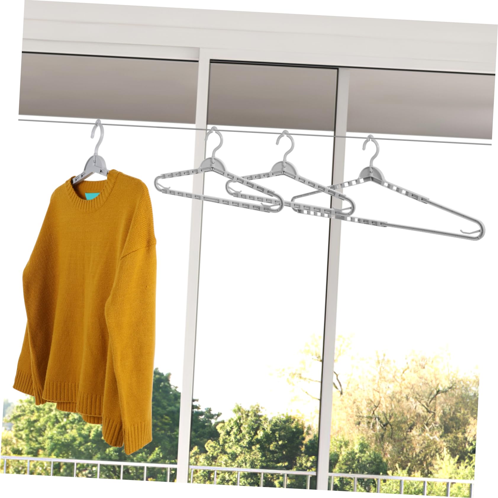 PRETYZOOM Retractable Hangers for Clothes 8 Pack Extra Wide Hangers Strong Pp Fabric Multi-Purpose