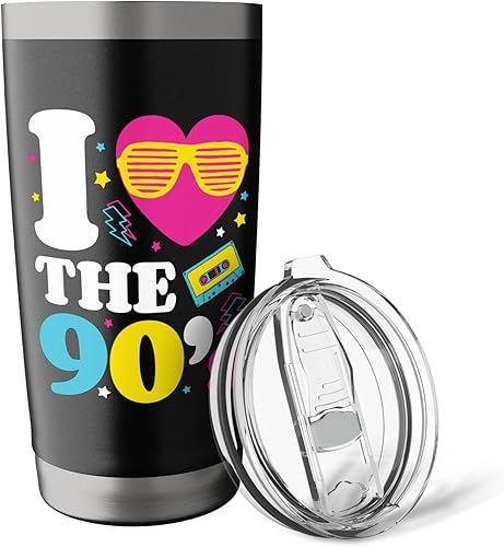 Miniatura 5 de Vaso aislado de acero inoxidable de los años 90, 1990, 90, disfraz retro para fiesta de nostalgia