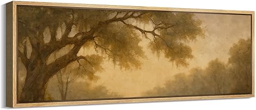 Miniatura 39 de MUDECOR Lienzo enmarcado extra grande para pared, tonos neutros suaves, naturaleza, vida silvestre, antiguo, retro, bellas ilustraciones,